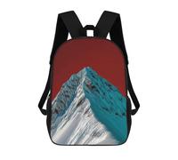 sinyumoney Children School Backpack 3D Printed Snowy Mountain Peak with Red Sky Bookbags Rucksack Casual Travel Backpacks Large Capacity Daypack for Boys 17inch