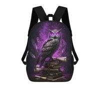 sinyumoney Children School Backpack 3D Printed Steampunk Owl on Books with Magic Bookbags Rucksack Casual Travel Backpacks Large Capacity Daypack for Boys 17inch