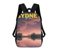 sinyumoney Children School Backpack 3D Printed Sydney, Australia at Sunset Bookbags Rucksack Casual Travel Backpacks Large Capacity Daypack for Boys 17inch
