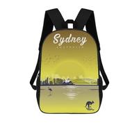 sinyumoney Children School Backpack 3D Printed Sydney Skyline Bookbags Rucksack Casual Travel Backpacks Large Capacity Daypack for Boys 17inch