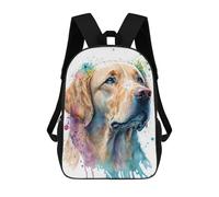 sinyumoney Children School Backpack 3D Printed Watercolor Golden Retriever Portrait Bookbags Rucksack Casual Travel Backpacks Large Capacity Daypack for Boys 17inch