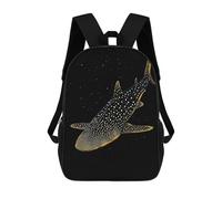 sinyumoney Children School Backpack 3D Printed Whale Shark Deep Bookbags Rucksack Casual Travel Backpacks Large Capacity Daypack for Boys 17inch