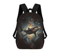 sinyumoney Children School Backpack 3D Printed Whale Shark in Galaxy Bookbags Rucksack Casual Travel Backpacks Large Capacity Daypack for Boys 17inch
