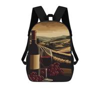 sinyumoney Children School Backpack 3D Printed Wine Country Landscape Tuscany Bookbags Rucksack Casual Travel Backpacks Large Capacity Daypack for Boys 17inch