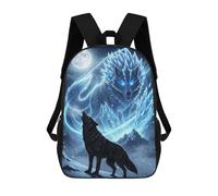 sinyumoney Children School Backpack 3D Printed Winter Wolves And Moonlit Majesty Bookbags Rucksack Casual Travel Backpacks Large Capacity Daypack for Boys 17inch