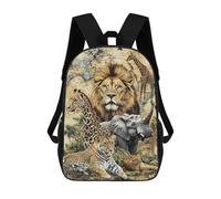 sinyumoney Children School Bag Amazon Safari Wildlife Collage Printing Kid Backpack Travel Bagpack Boys Girls School Bag 17inch