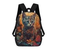 sinyumoney Children School Bag Autumnal Whiskered Wonder Printing Kid Backpack Travel Bagpack Boys Girls School Bag 17inch