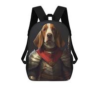 sinyumoney Children School Bag Basset Hound in Armor Printing Kid Backpack Travel Bagpack Boys Girls School Bag 17inch