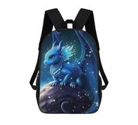 sinyumoney Children School Bag Blue Dragon Fantasy Art -1 Printing Kid Backpack Travel Bagpack Boys Girls School Bag 17inch