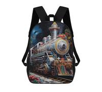sinyumoney Children School Bag Christmas Steam Train Magic Printing Kid Backpack Travel Bagpack Boys Girls School Bag 17inch