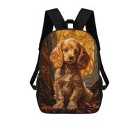 sinyumoney Children School Bag Cocker Spaniel Puppy Portrait Printing Kid Backpack Travel Bagpack Boys Girls School Bag 17inch
