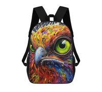 sinyumoney Children School Bag Colorful Abstract Bird Artwork Printing Kid Backpack Travel Bagpack Boys Girls School Bag 17inch