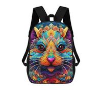 sinyumoney Children School Bag Colorful Cat Portrait-27 Printing Kid Backpack Travel Bagpack Boys Girls School Bag 17inch