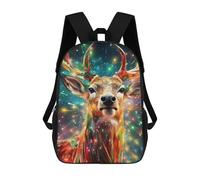 sinyumoney Children School Bag Colorful Deer Portrait-21 Printing Kid Backpack Travel Bagpack Boys Girls School Bag 17inch
