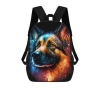 sinyumoney Children School Bag Colorful German Shepherd Portrait Printing Kid Backpack Travel Bagpack Boys Girls School Bag 17inch