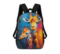sinyumoney Children School Bag Colorful Giraffe Art Print-4 Printing Kid Backpack Travel Bagpack Boys Girls School Bag 17inch