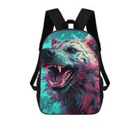 sinyumoney Children School Bag Colorful Wild Canine Portrait Printing Kid Backpack Travel Bagpack Boys Girls School Bag 17inch