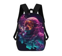 sinyumoney Children School Bag Cosmic Astronaut Portrait -1 Printing Kid Backpack Travel Bagpack Boys Girls School Bag 17inch