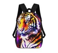 sinyumoney Children School Bag Cosmic Tiger Portrait-4 Printing Kid Backpack Travel Bagpack Boys Girls School Bag 17inch