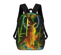 sinyumoney Children School Bag Enchanted Forest Rabbit Statue Printing Kid Backpack Travel Bagpack Boys Girls School Bag 17inch