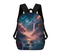 sinyumoney Children School Bag Enchanted Nightfall Landscape Printing Kid Backpack Travel Bagpack Boys Girls School Bag 17inch