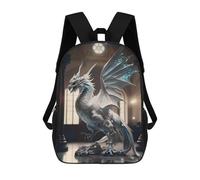 sinyumoney Children School Bag Ethereal Ice Dragon Statue Printing Kid Backpack Travel Bagpack Boys Girls School Bag 17inch