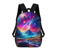 sinyumoney Children School Bag Fantasy Cosmic Landscape -4 Printing Kid Backpack Travel Bagpack Boys Girls School Bag 17inch