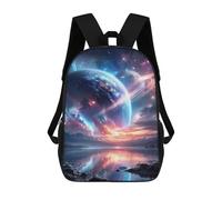 sinyumoney Children School Bag Fantasy Galaxy Reflections -1 Printing Kid Backpack Travel Bagpack Boys Girls School Bag 17inch