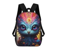 sinyumoney Children School Bag Fantasy Owl with Vibrant Flowers Printing Kid Backpack Travel Bagpack Boys Girls School Bag 17inch