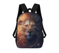 sinyumoney Children School Bag Flaming Majesty Lion's Glory Printing Kid Backpack Travel Bagpack Boys Girls School Bag 17inch