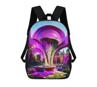 sinyumoney Children School Bag Futuristic Garden Fantasy Printing Kid Backpack Travel Bagpack Boys Girls School Bag 17inch