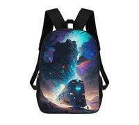 sinyumoney Children School Bag Galactic Train Journey Printing Kid Backpack Travel Bagpack Boys Girls School Bag 17inch