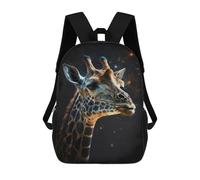 sinyumoney Children School Bag Giraffe in Space-7 Printing Kid Backpack Travel Bagpack Boys Girls School Bag 17inch