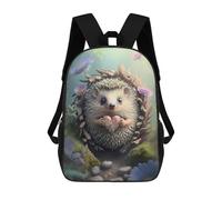 sinyumoney Children School Bag Hedgehog with Heart in Garden Printing Kid Backpack Travel Bagpack Boys Girls School Bag 17inch