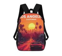 sinyumoney Children School Bag Los Angeles Printing Kid Backpack Travel Bagpack Boys Girls School Bag 17inch