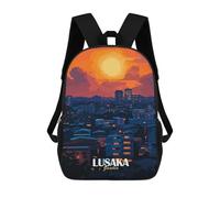 sinyumoney Children School Bag Lusaka Zambia Cityscape at Sunset Printing Kid Backpack Travel Bagpack Boys Girls School Bag 17inch