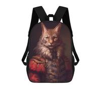 sinyumoney Children School Bag Lynx Poster Printing Kid Backpack Travel Bagpack Boys Girls School Bag 17inch
