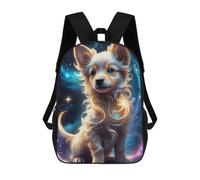 sinyumoney Children School Bag Magical Cosmic Pup Printing Kid Backpack Travel Bagpack Boys Girls School Bag 17inch