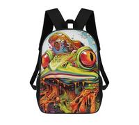sinyumoney Children School Bag Melting Frog Surreal Artwork Printing Kid Backpack Travel Bagpack Boys Girls School Bag 17inch