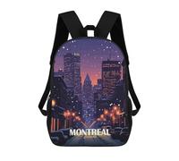 sinyumoney Children School Bag Montreal Canada Winter Cityscape Printing Kid Backpack Travel Bagpack Boys Girls School Bag 17inch