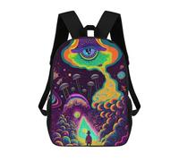 sinyumoney Children School Bag Mushroom Dreamscape -2 Printing Kid Backpack Travel Bagpack Boys Girls School Bag 17inch