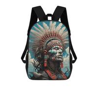 sinyumoney Children School Bag Native Warrior's Majesty Printing Kid Backpack Travel Bagpack Boys Girls School Bag 17inch