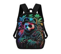 sinyumoney Children School Bag Neon Panda Soldier Artwork Printing Kid Backpack Travel Bagpack Boys Girls School Bag 17inch