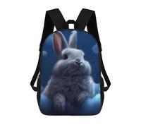 sinyumoney Children School Bag Night Sky Bunny Printing Kid Backpack Travel Bagpack Boys Girls School Bag 17inch