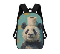 sinyumoney Children School Bag Panda with Toilet Paper on Head-1 Printing Kid Backpack Travel Bagpack Boys Girls School Bag 17inch
