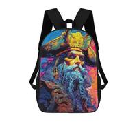 sinyumoney Children School Bag Pirate with Skull Hat Printing Kid Backpack Travel Bagpack Boys Girls School Bag 17inch