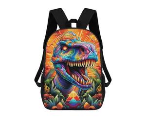 sinyumoney Children School Bag Rainbow Dinosaur in Fantasy Land Printing Kid Backpack Travel Bagpack Boys Girls School Bag 17inch