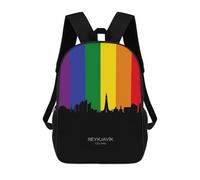 sinyumoney Children School Bag Reykjavik Iceland Skyline Printing Kid Backpack Travel Bagpack Boys Girls School Bag 17inch