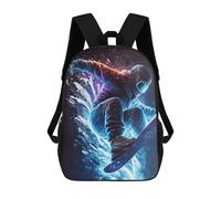 sinyumoney Children School Bag Snowboarder in Action -12 Printing Kid Backpack Travel Bagpack Boys Girls School Bag 17inch