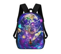 sinyumoney Children School Bag Swinging Through Cosmic Dreams Printing Kid Backpack Travel Bagpack Boys Girls School Bag 17inch